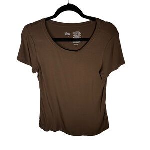 Zyia Active Short Sleeve Brown Top Size Small